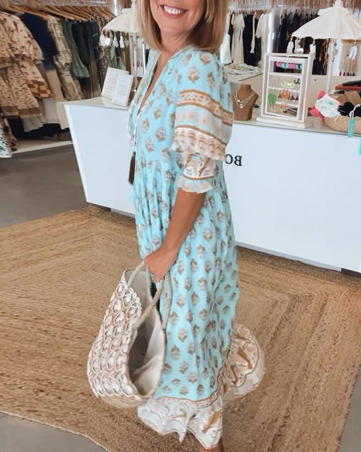 Sophia - Floral V-Neck Dress