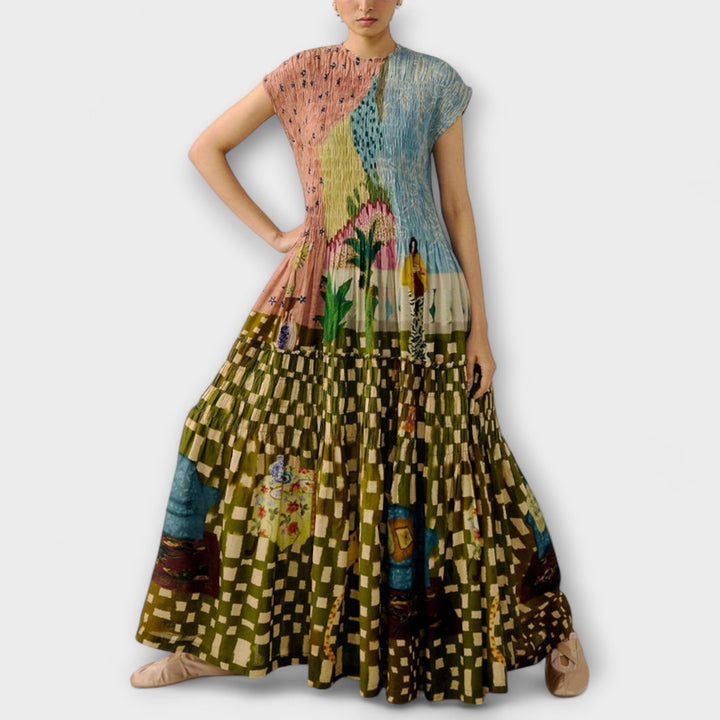 Sophie - Pleated Animal Print Dress