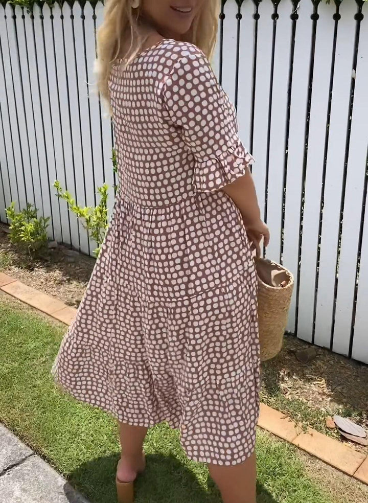 Grace - Sable Short-Sleeve Midi Dress