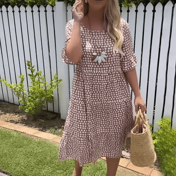 Grace - Sable Short-Sleeve Midi Dress