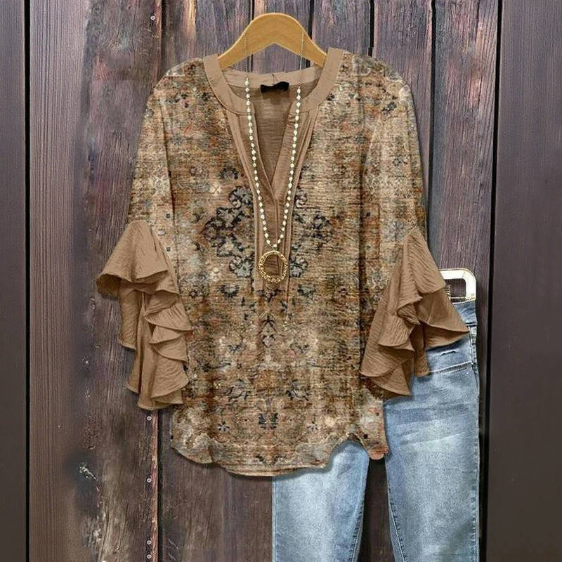 Sophie - Ruffled V-Neck Blouse