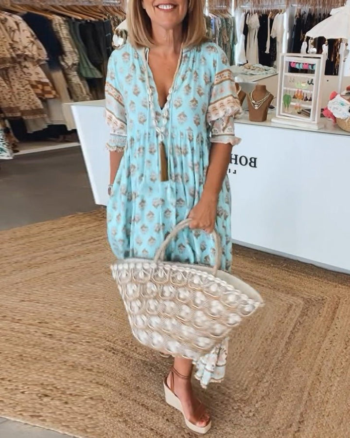 Sophia - Floral V-Neck Dress