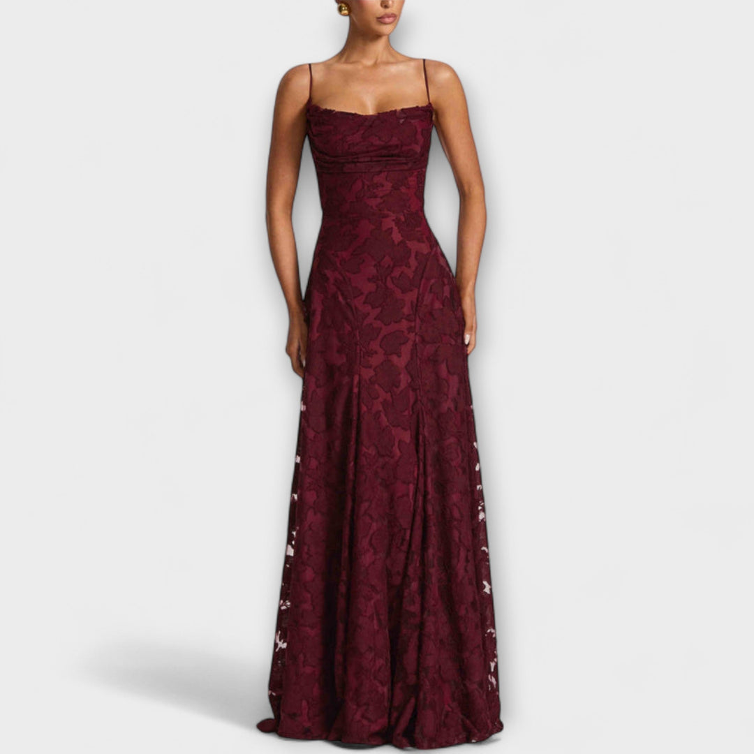 Sophia - Romantic Floral Lace Maxi Dress