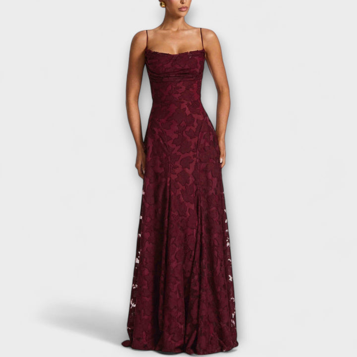Sophia - Romantic Floral Lace Maxi Dress