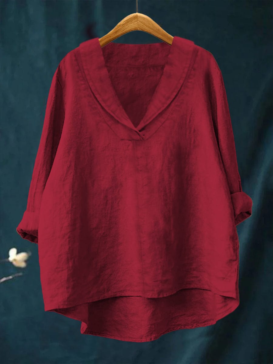 Grace - Relaxed Open-Collar Blouse