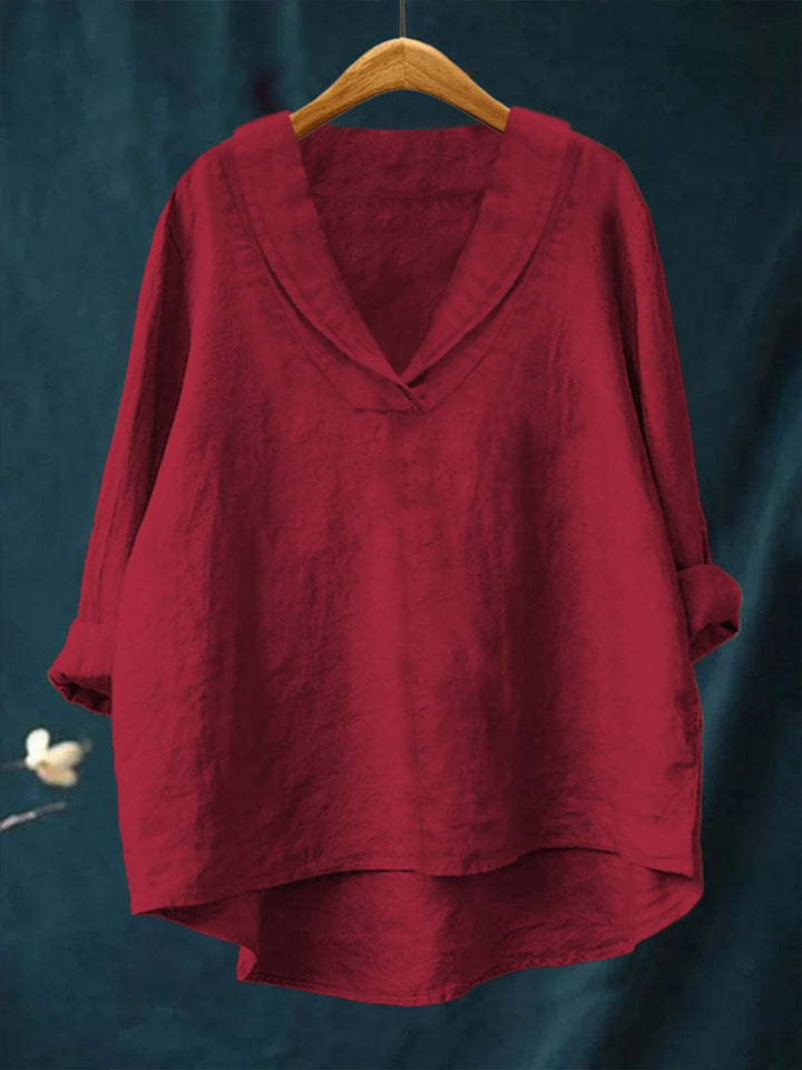 Grace - Relaxed Open-Collar Blouse