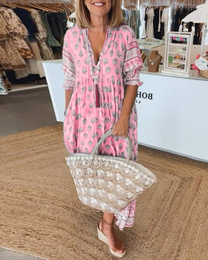 Sophia - Floral V-Neck Dress