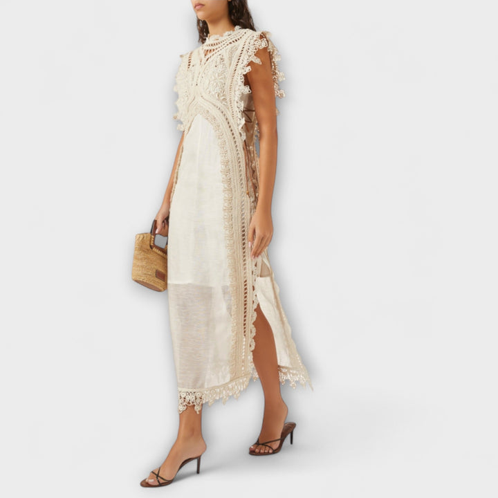Mira - Cream Maxi Dress