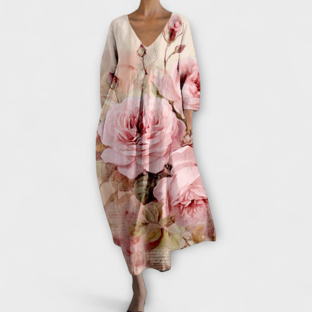 Fiona - Colorful V-Neck Maxi Dress