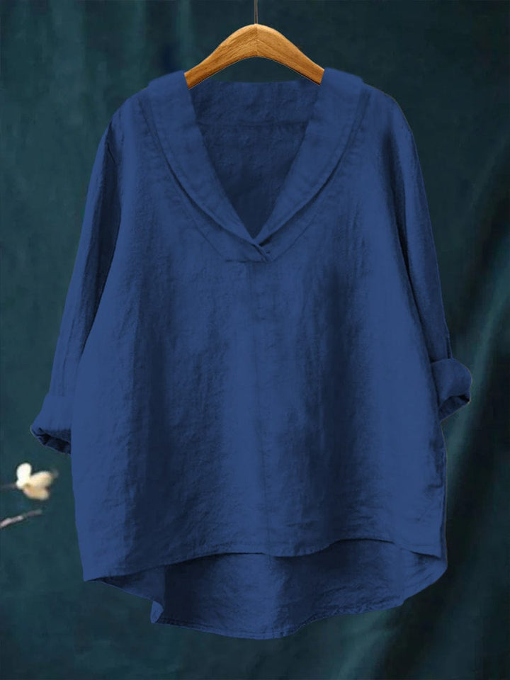 Grace - Relaxed Open-Collar Blouse