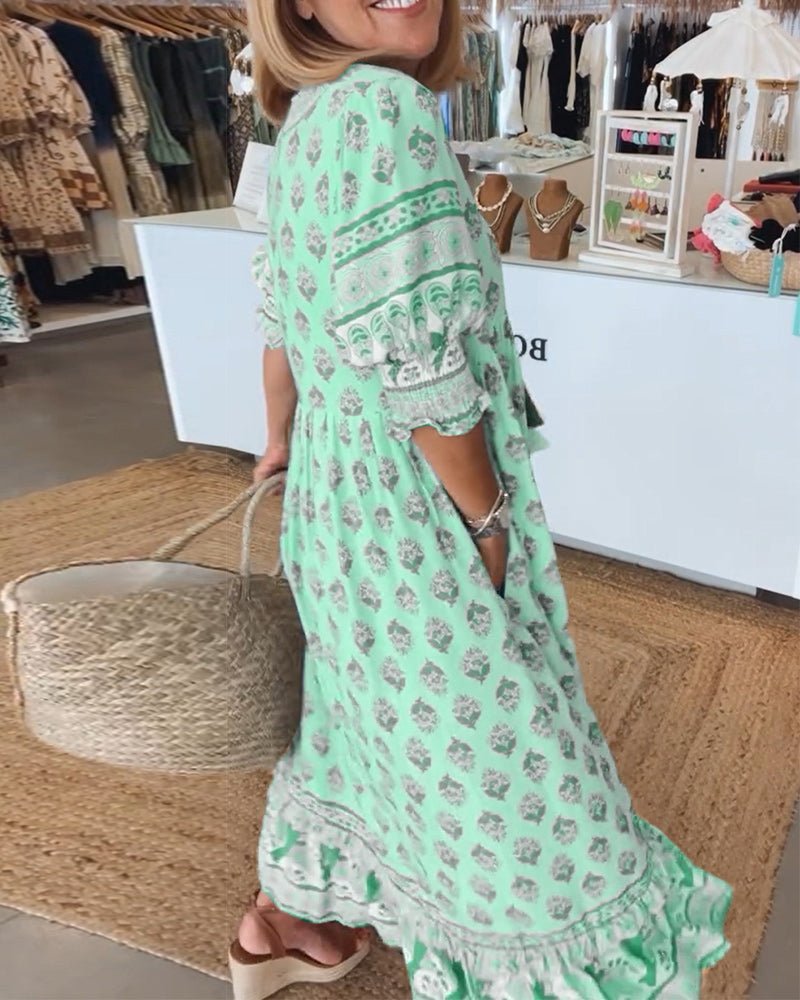 Sophia - Floral V-Neck Dress
