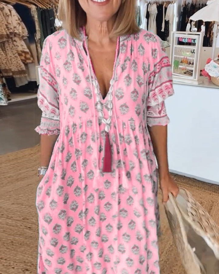 Sophia - Floral V-Neck Dress