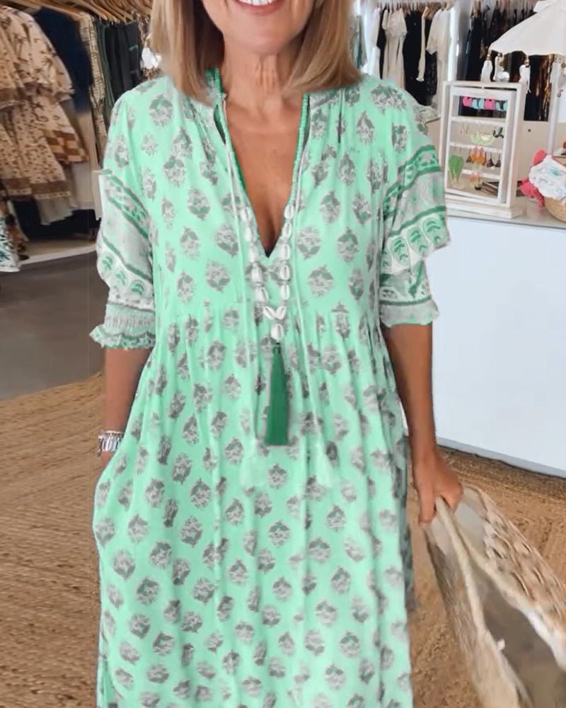Sophia - Floral V-Neck Dress