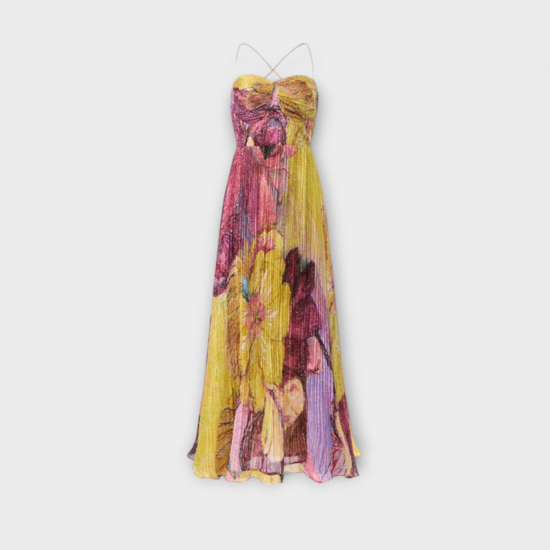Sophia - Vibrant Ikat Print Maxi Dress