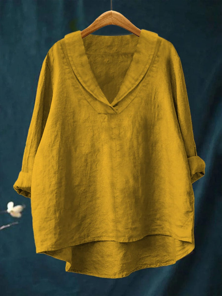 Grace - Relaxed Open-Collar Blouse