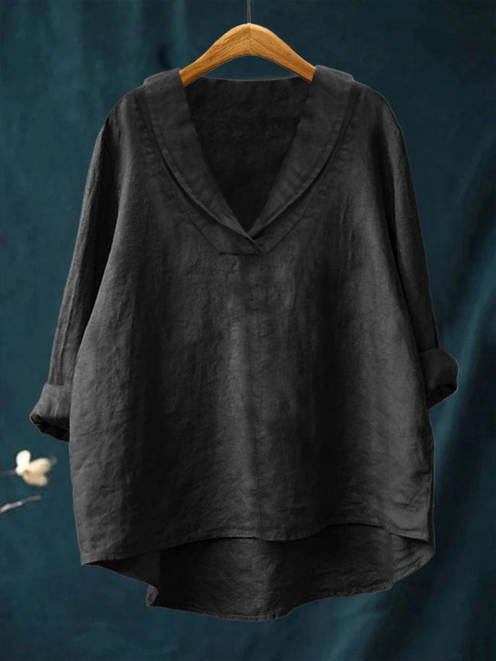 Grace - Relaxed Open-Collar Blouse