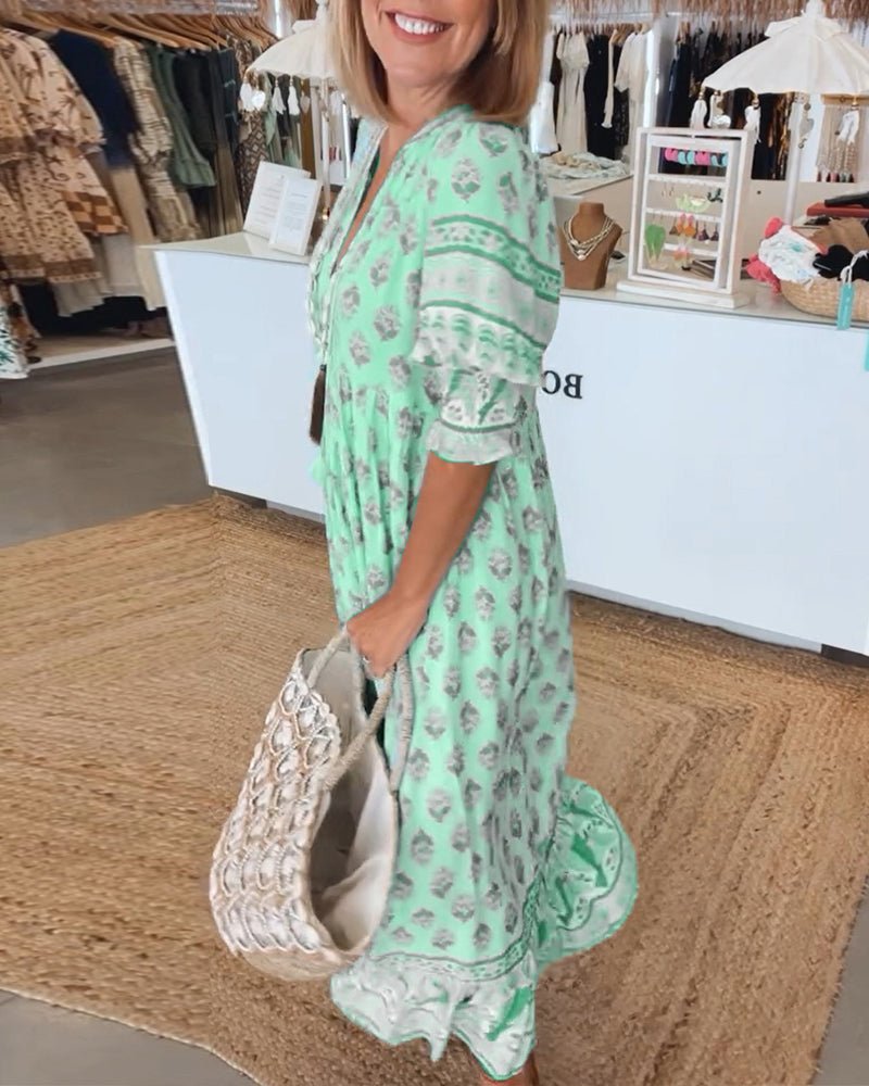 Sophia - Floral V-Neck Dress
