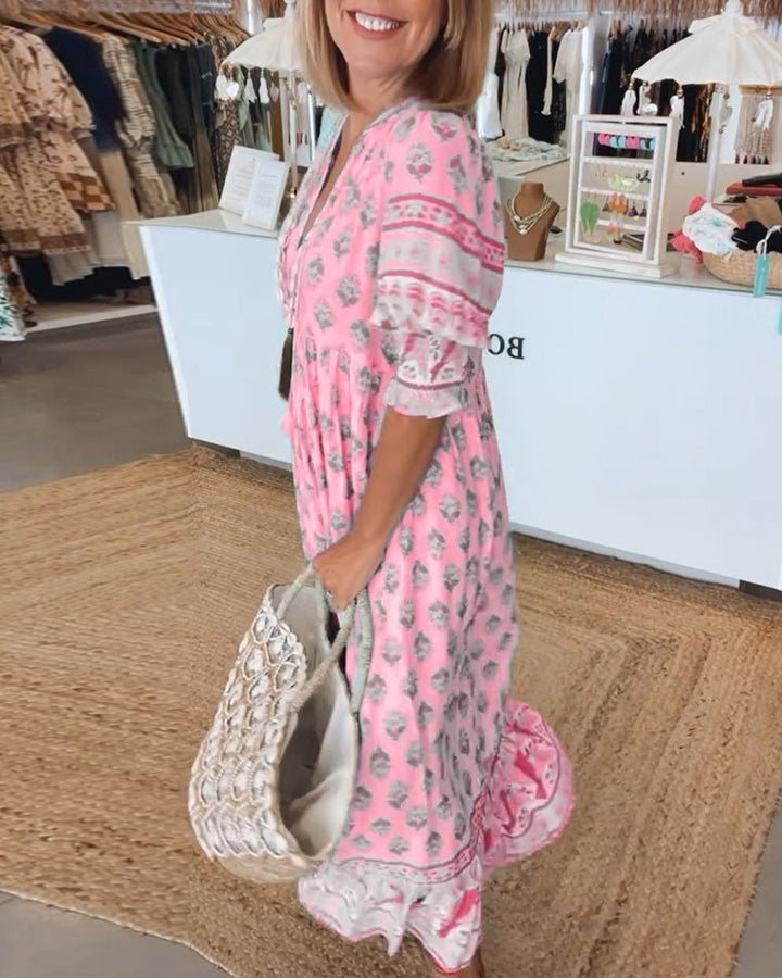 Sophia - Floral V-Neck Dress
