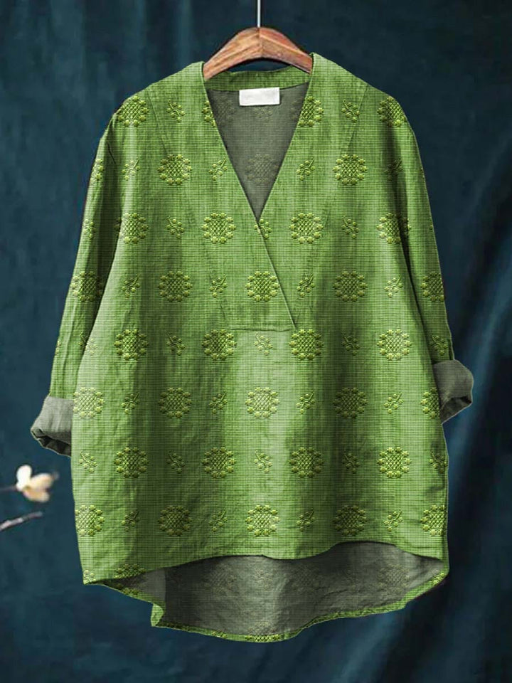 Isla - Textured V-Neck Blouse