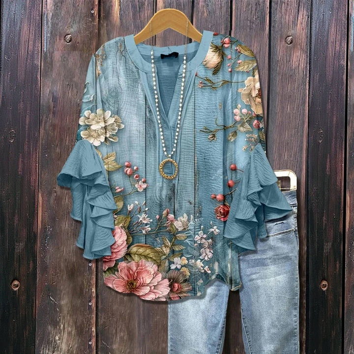 Sophie - Ruffle Three-Quarter Blouse