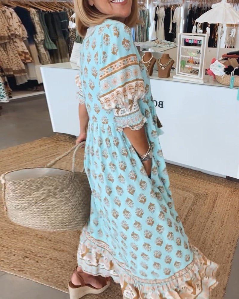 Sophia - Floral V-Neck Dress