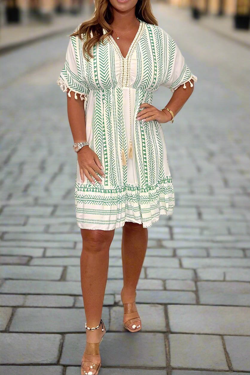Sophie - Printed V-Neck Dress