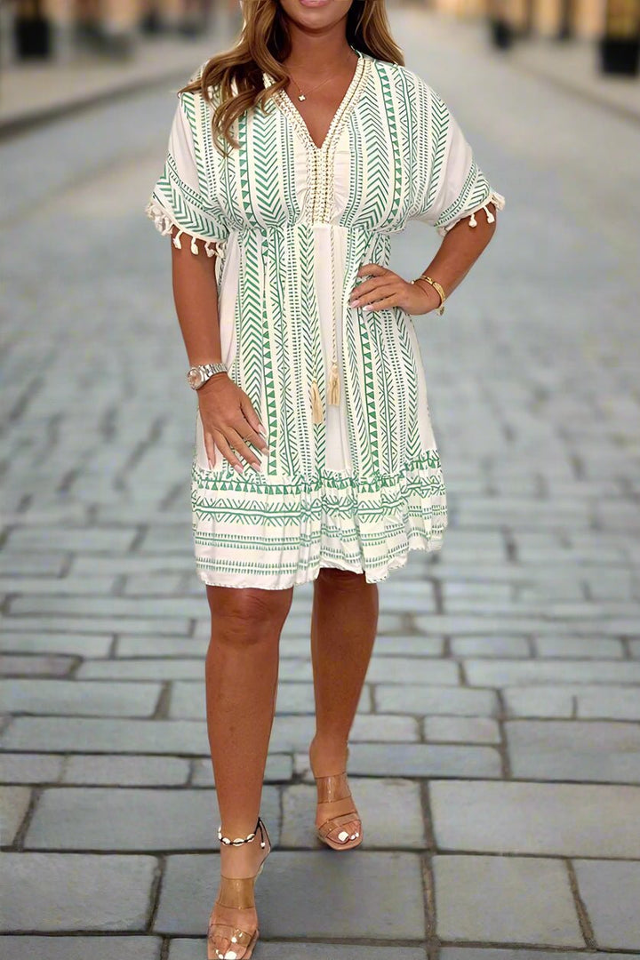 Sophie - Printed V-Neck Dress