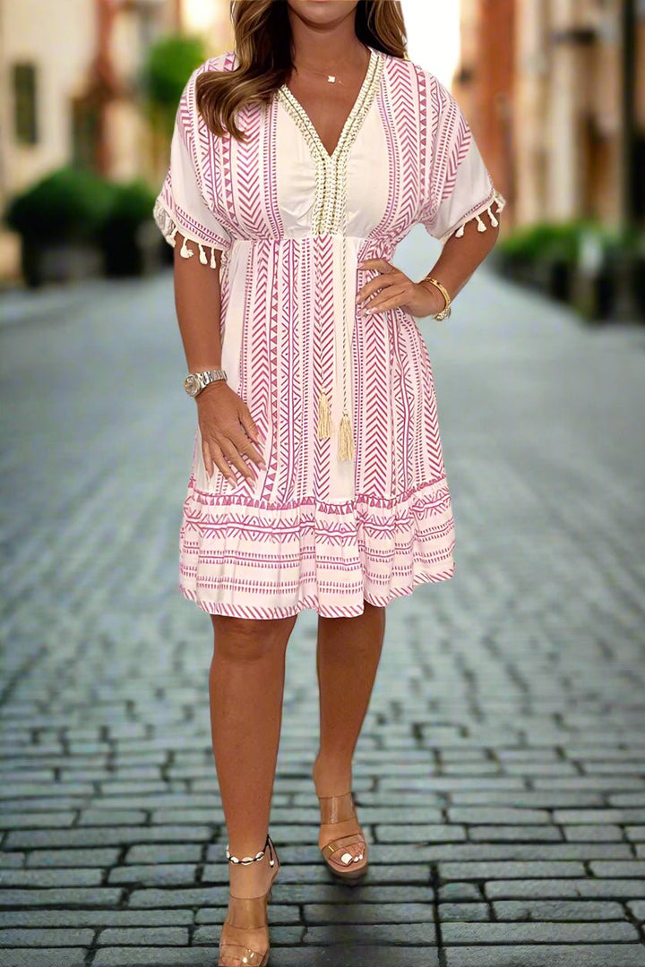 Sophie - Printed V-Neck Dress