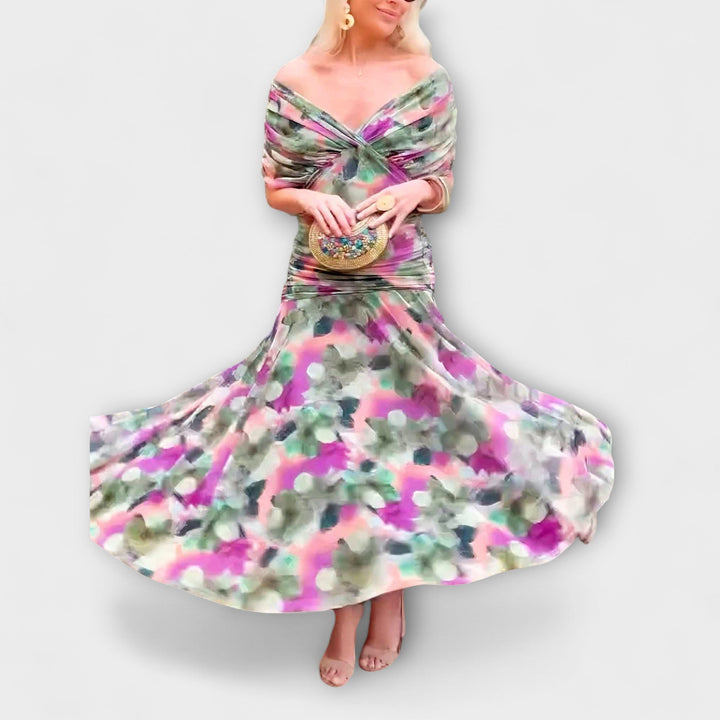 Sophia - Painted Floral Maxi Dress