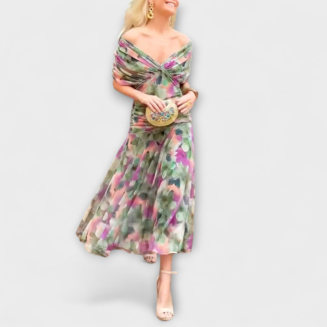 Sophia - Painted Floral Maxi Dress