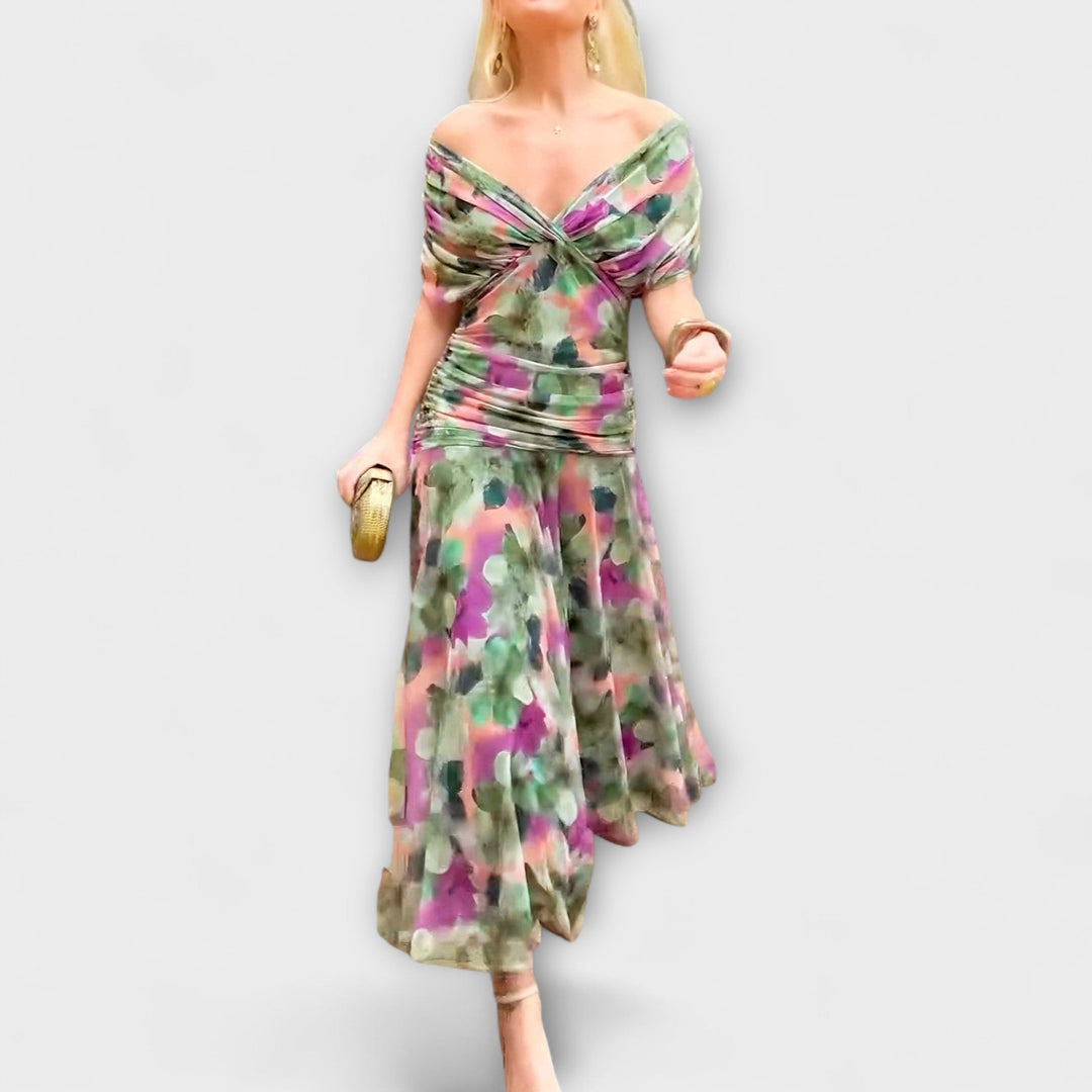 Sophia - Painted Floral Maxi Dress