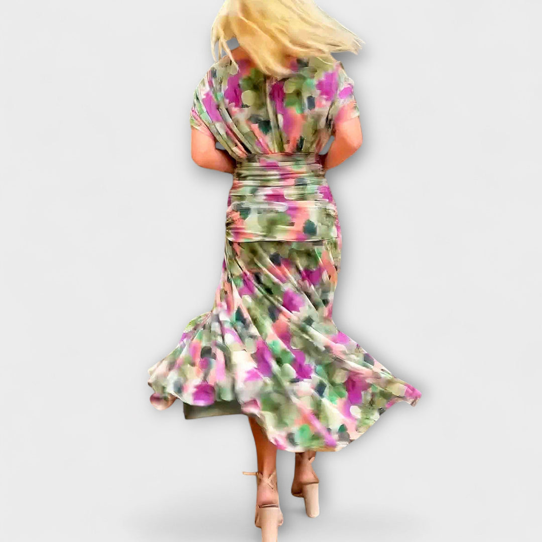 Sophia - Painted Floral Maxi Dress