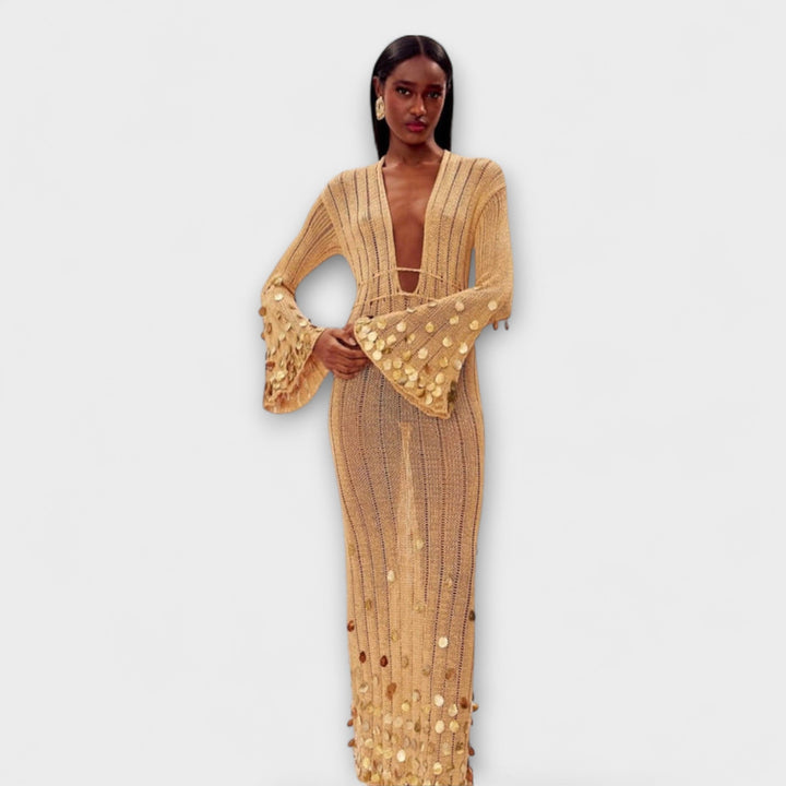 Nova - Gold Maxi Dress