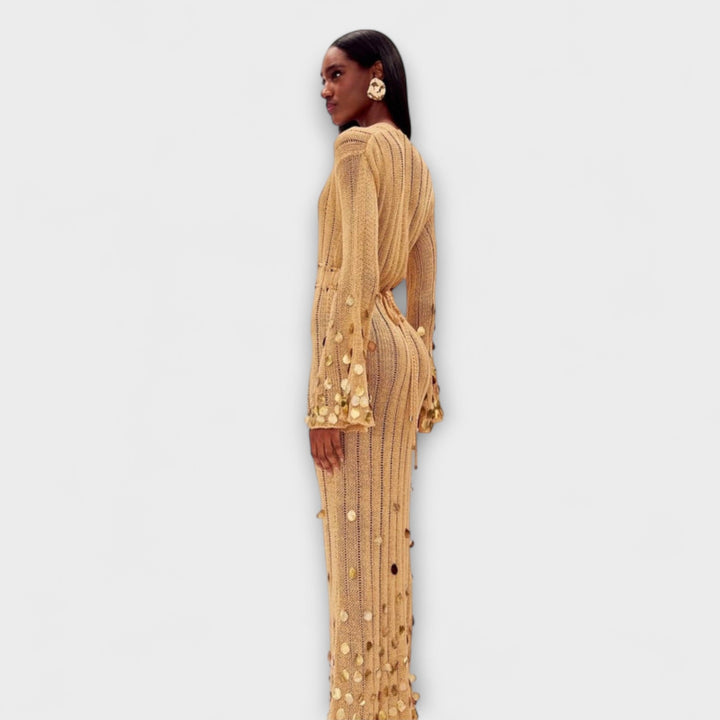Nova - Gold Maxi Dress