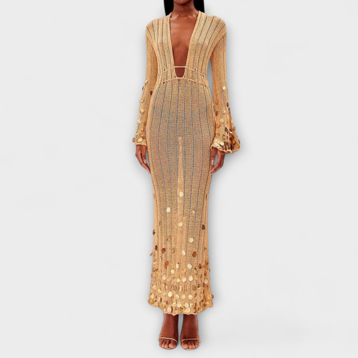 Nova - Gold Maxi Dress