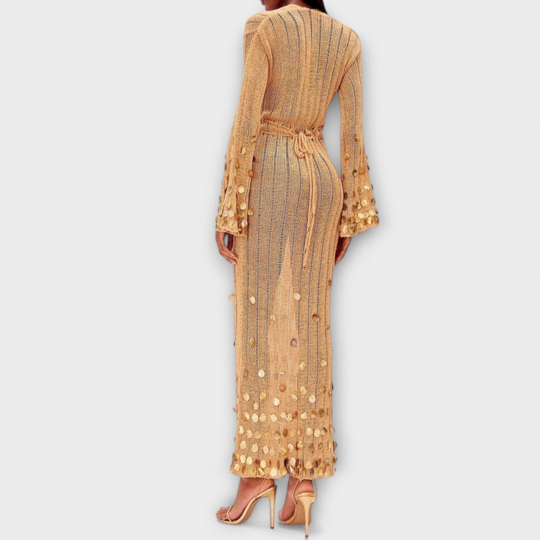 Nova - Gold Maxi Dress