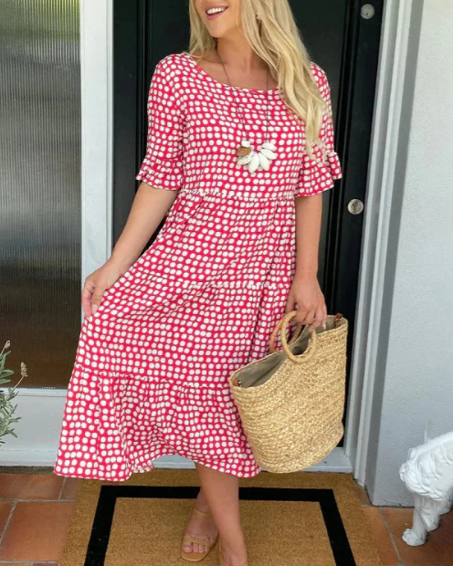 Grace - Sable Short-Sleeve Midi Dress