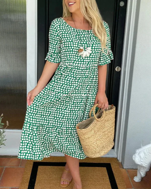 Grace - Sable Short-Sleeve Midi Dress