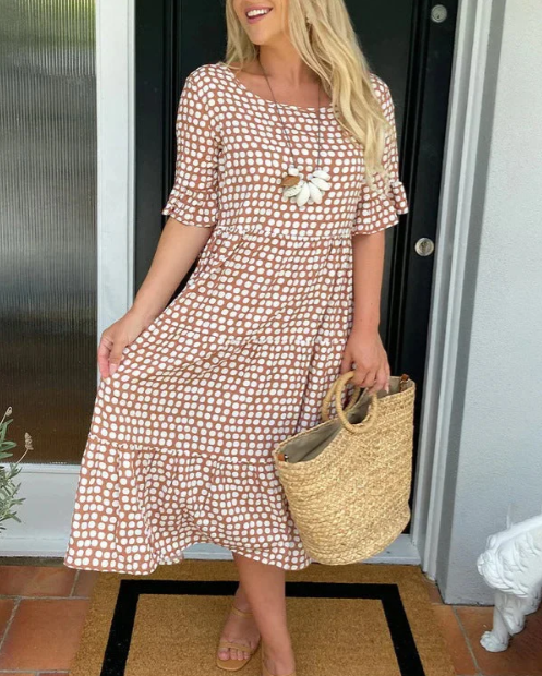 Grace - Sable Short-Sleeve Midi Dress