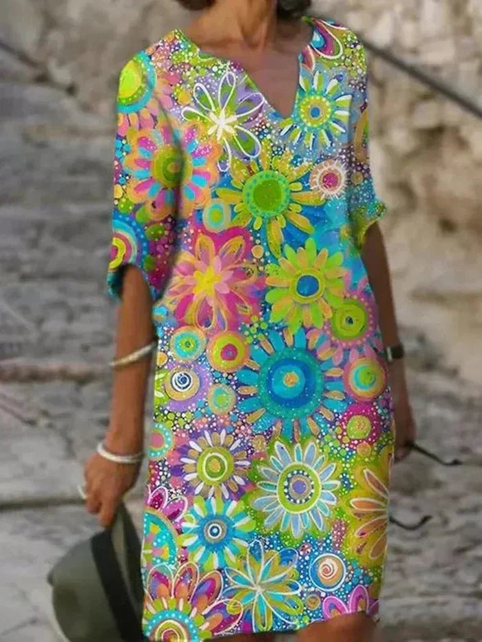Nora - Vibrant Floral Midi Dress
