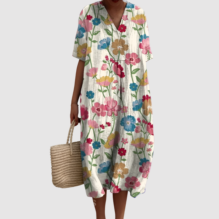 Poppy - Vibrant Floral Midi Dress