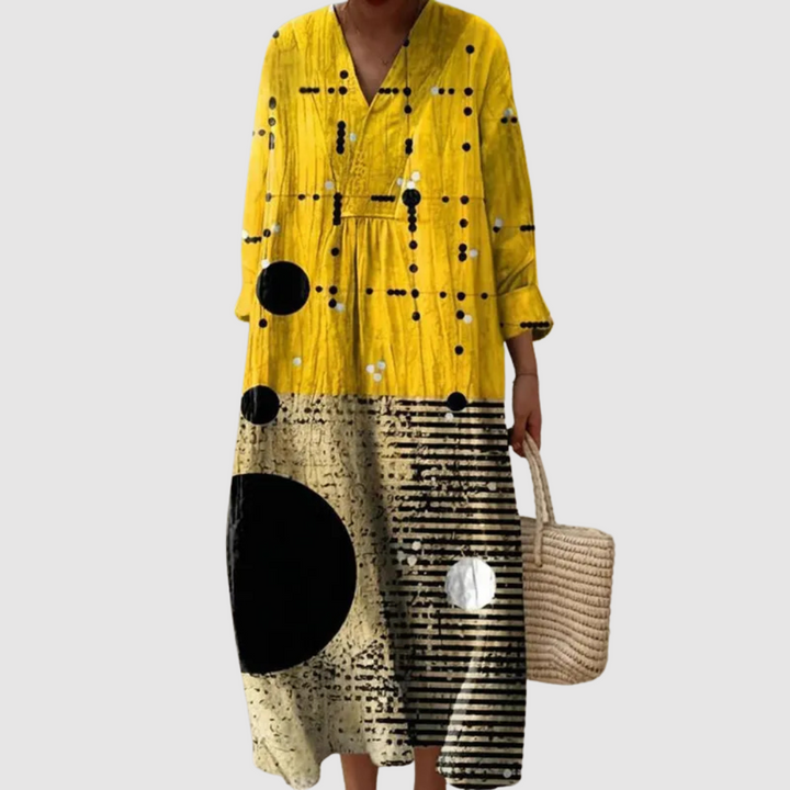 Evangeline - Modern Graphic Midi Dress