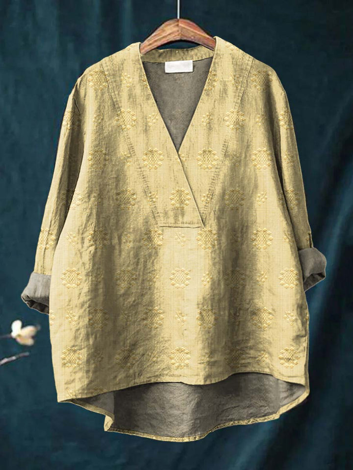 Isla - Textured V-Neck Blouse