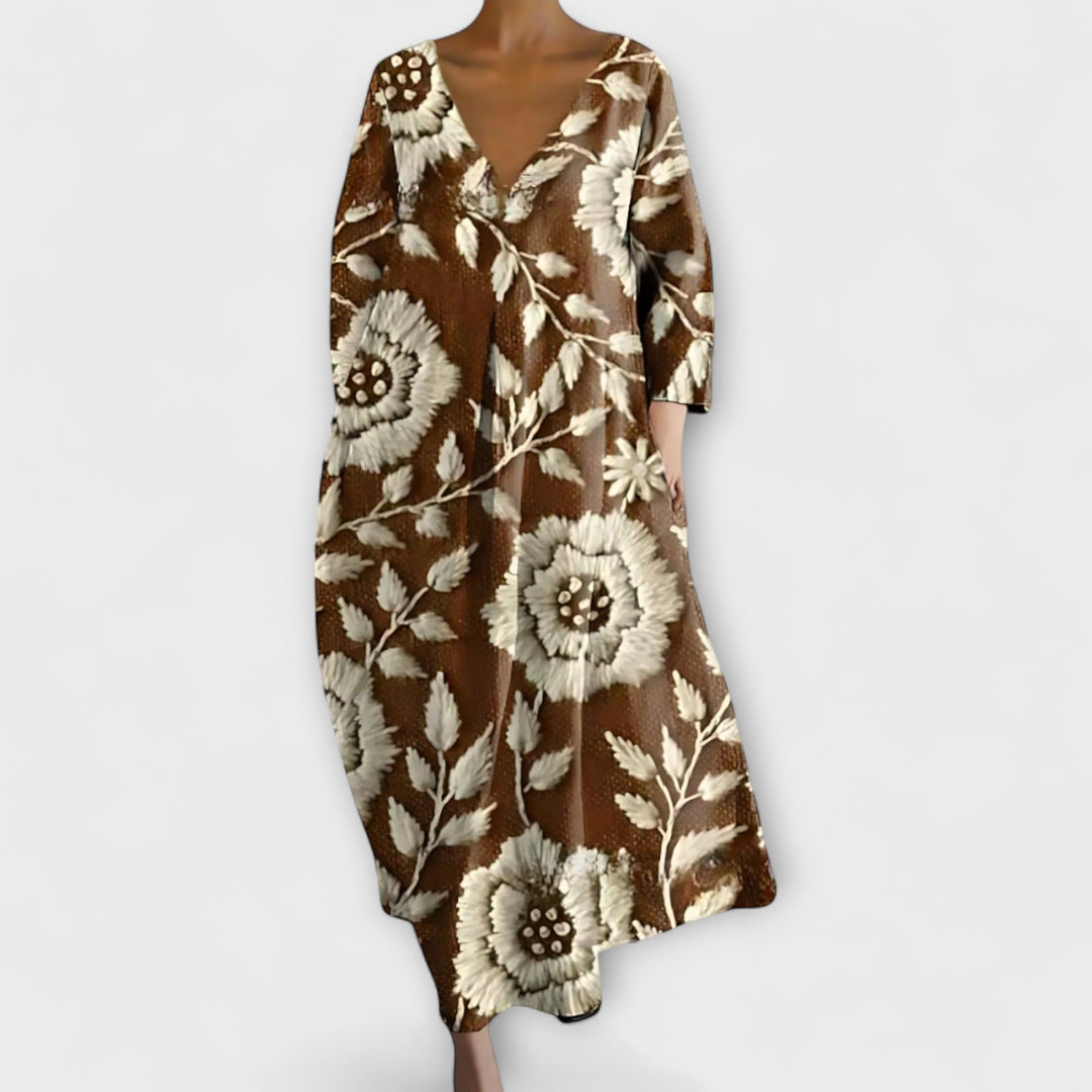Fiona - Colorful V-Neck Maxi Dress