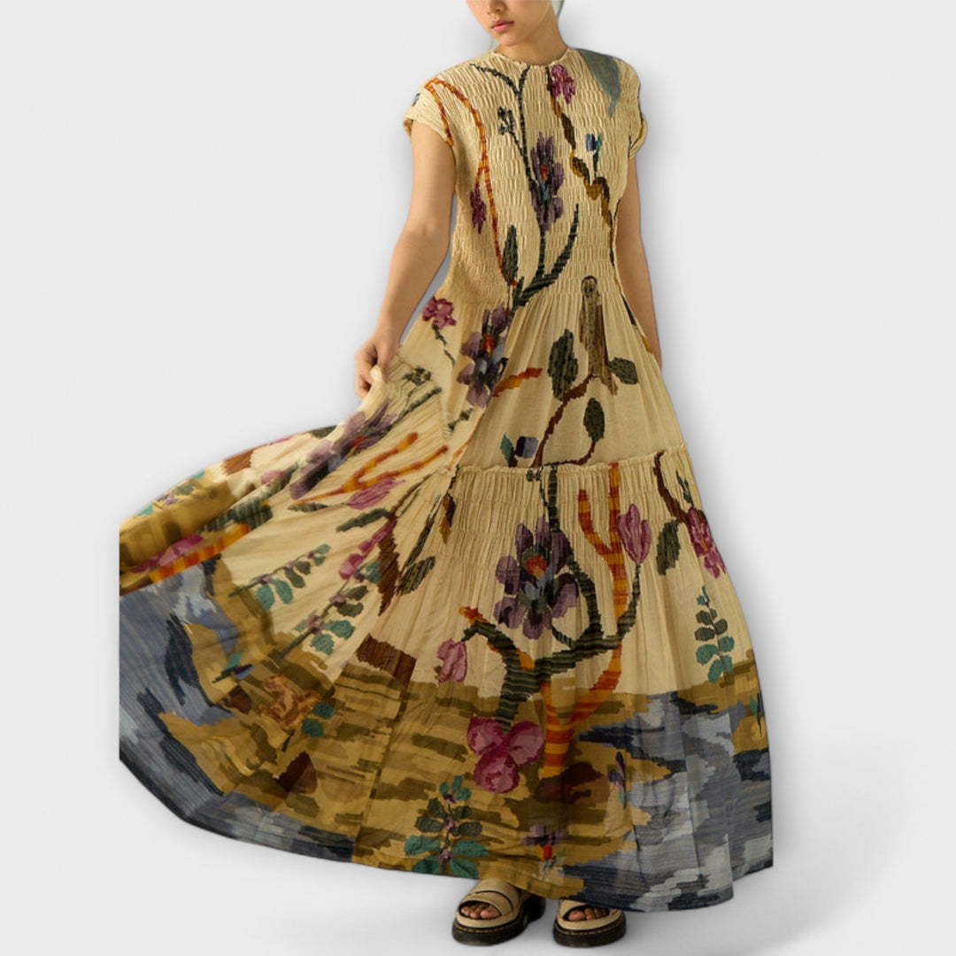 Sophie - Pleated Animal Print Dress