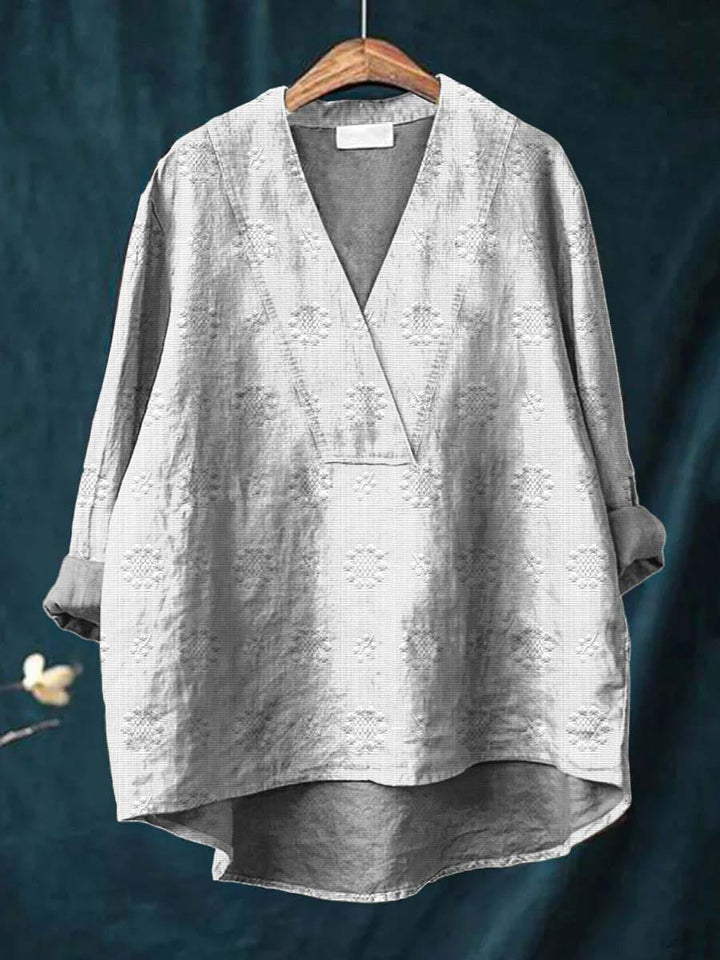 Isla - Textured V-Neck Blouse