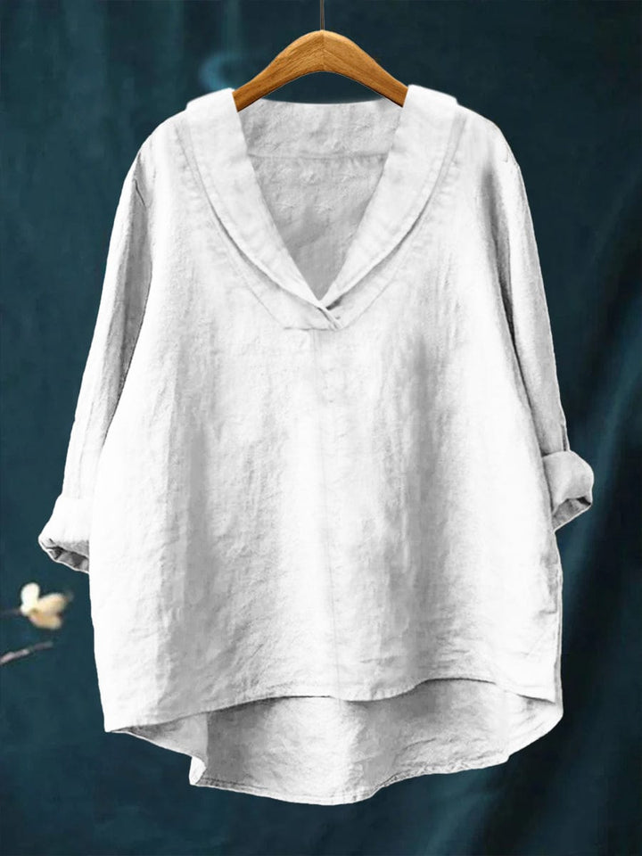 Grace - Relaxed Open-Collar Blouse