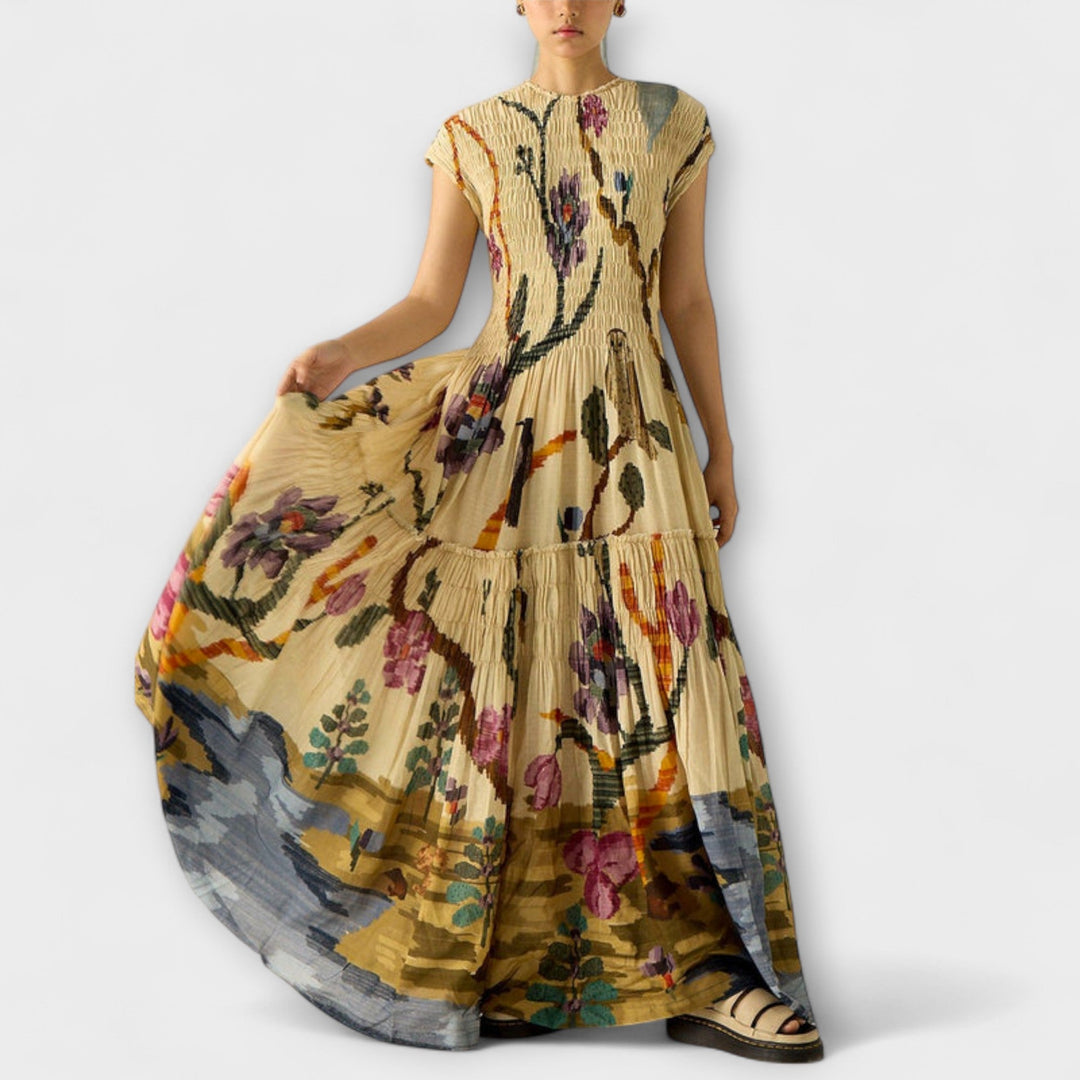 Sophie - Pleated Animal Print Dress