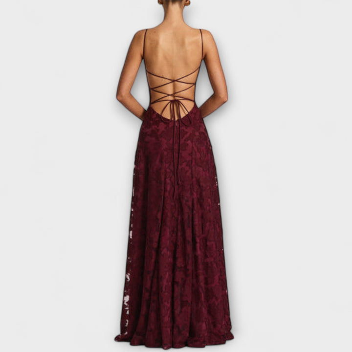 Sophia - Romantic Floral Lace Maxi Dress