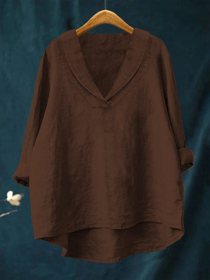 Grace - Relaxed Open-Collar Blouse